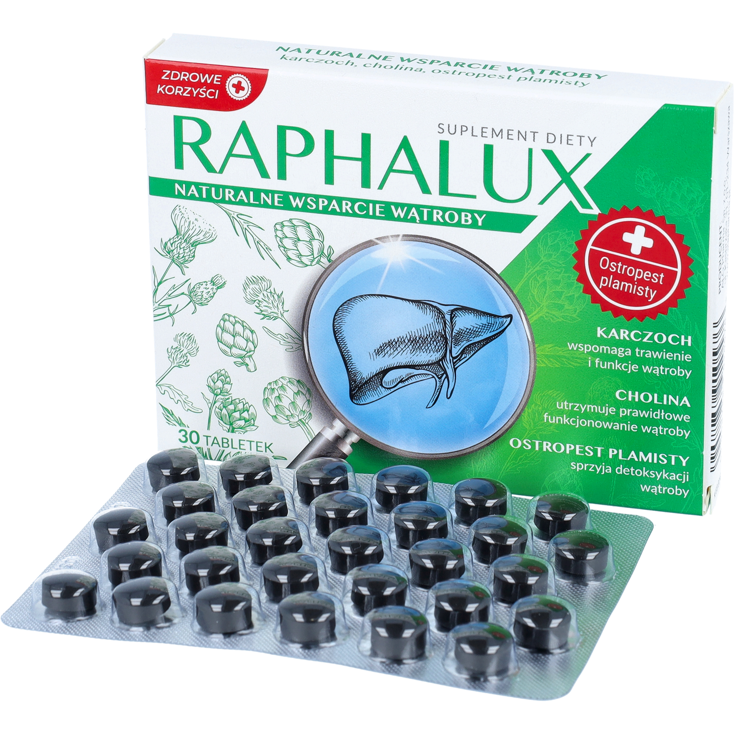 Zdrowe korzyści raphalux, 30 tabletek