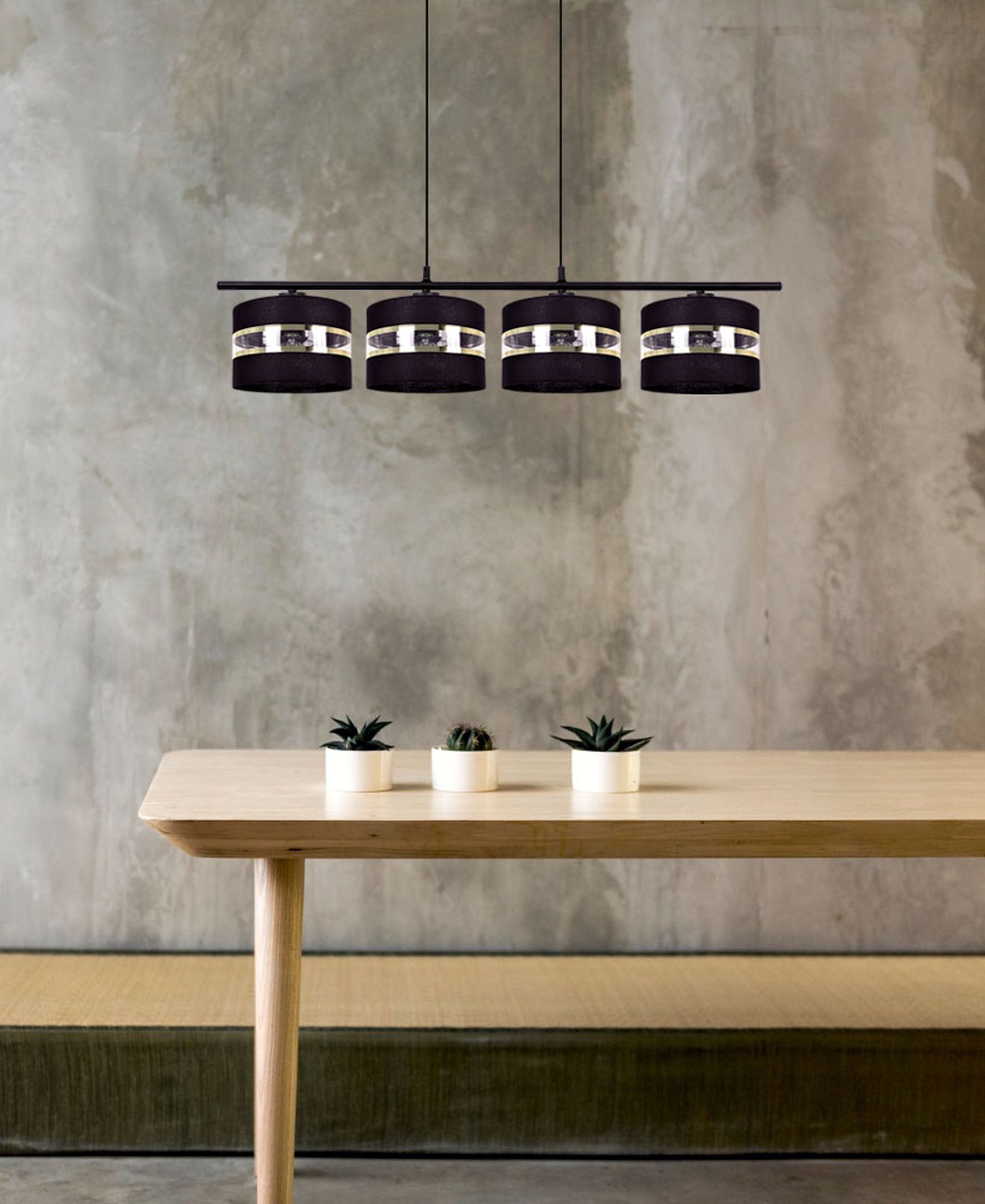 Kaja Nicea lampa wisząca 4x40W czarny/złoty K-5203