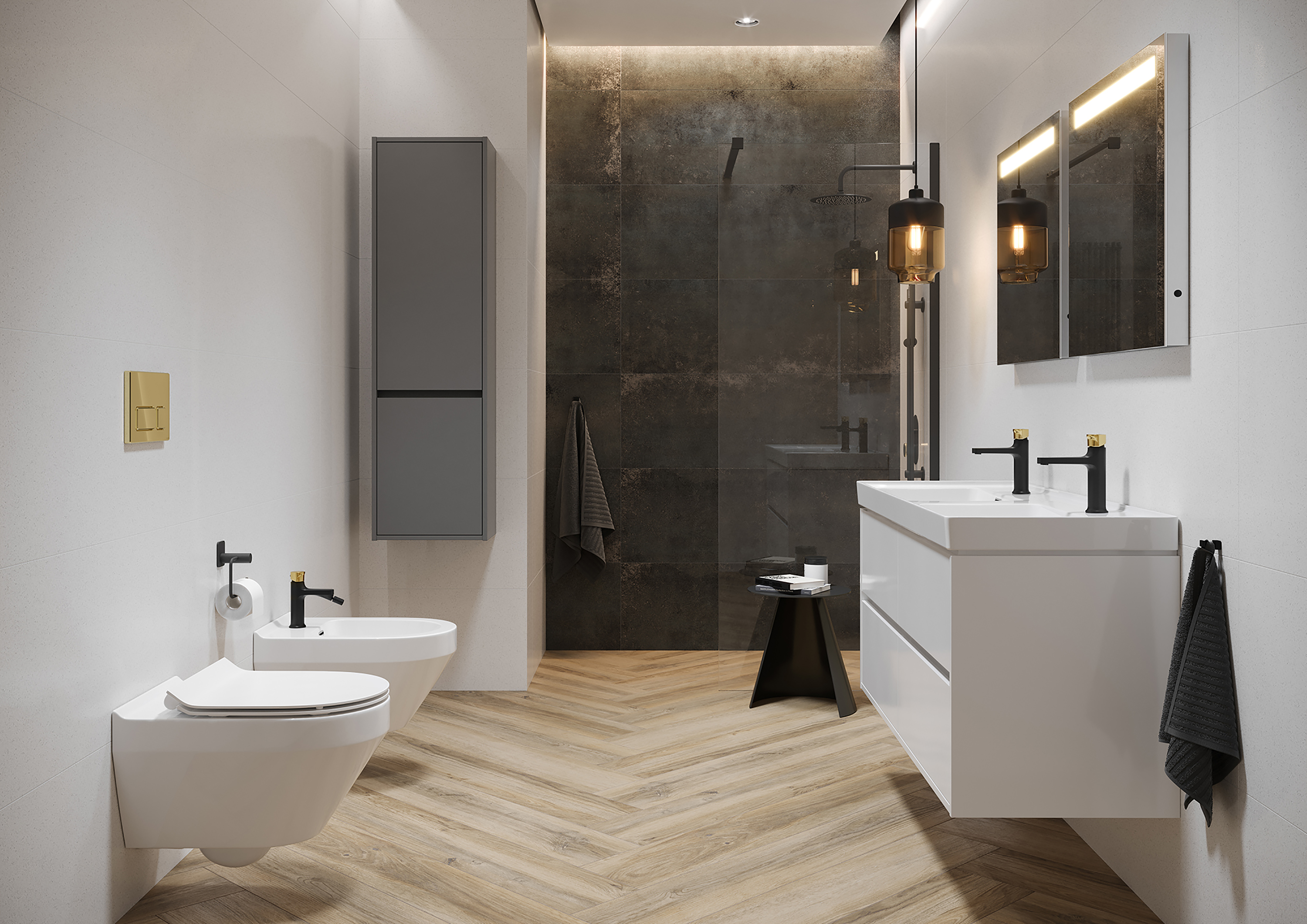 Cersanit Crea umywalka z szafką 120 cm zestaw meblowy biały S801-323