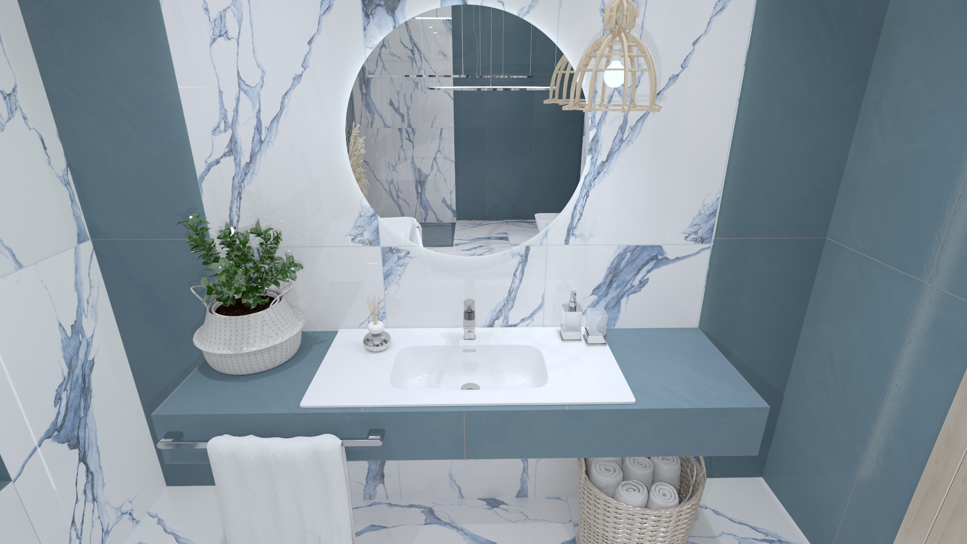 LaVita Minnesota umywalka 61x46,5 cm meblowa prostokątna biały połysk