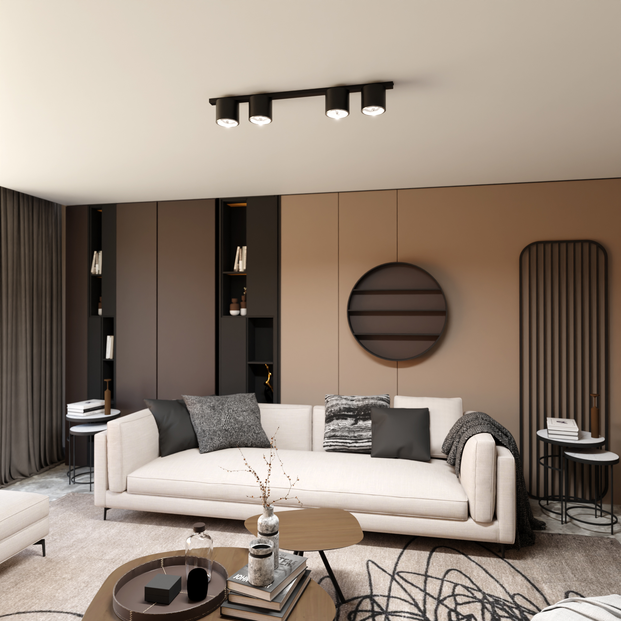 Emibig Nano lampa podsufitowa 4x10 W czarna 1310/4