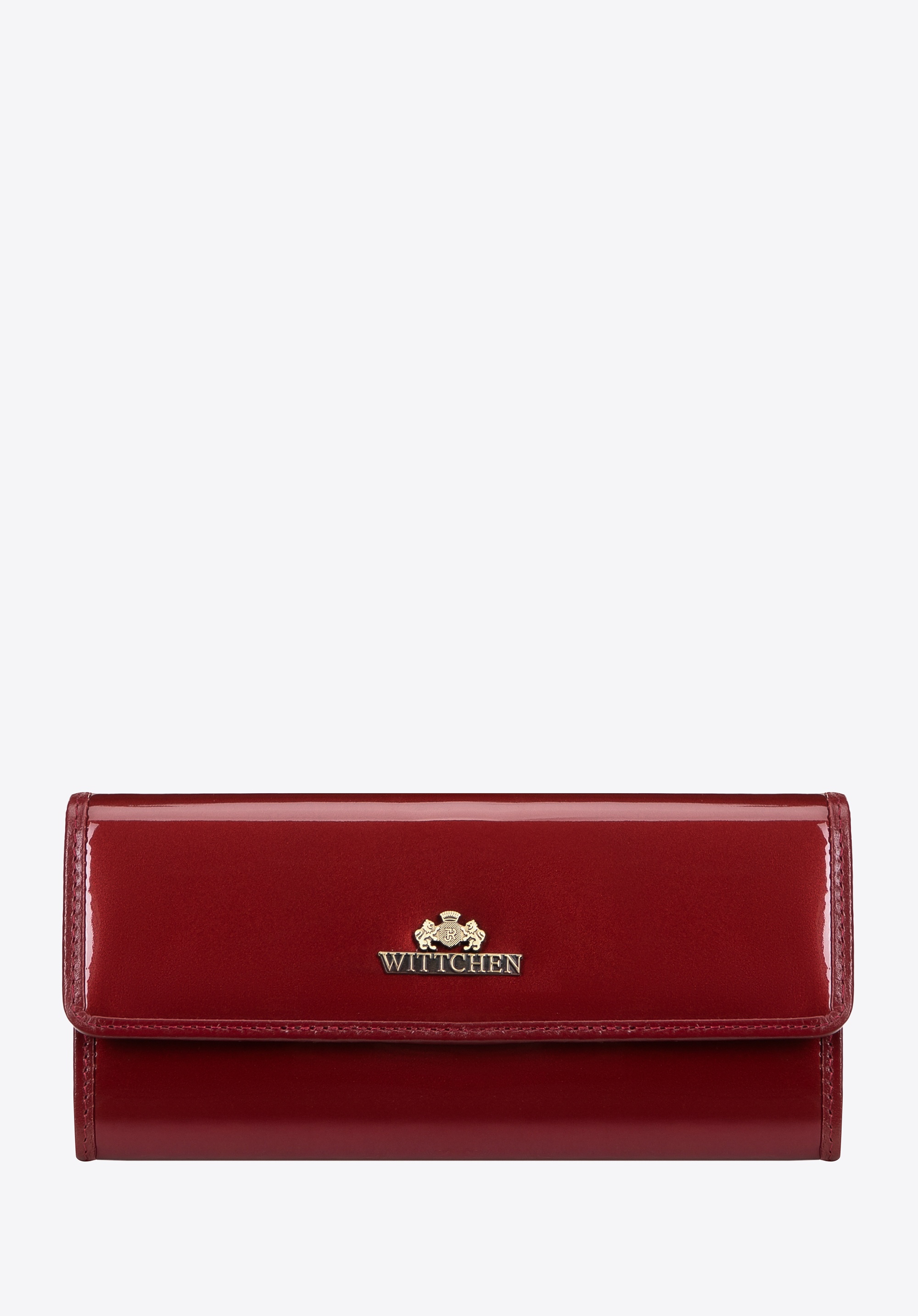 Podłużny portfel damski ze skóry lakierowanej czerwony