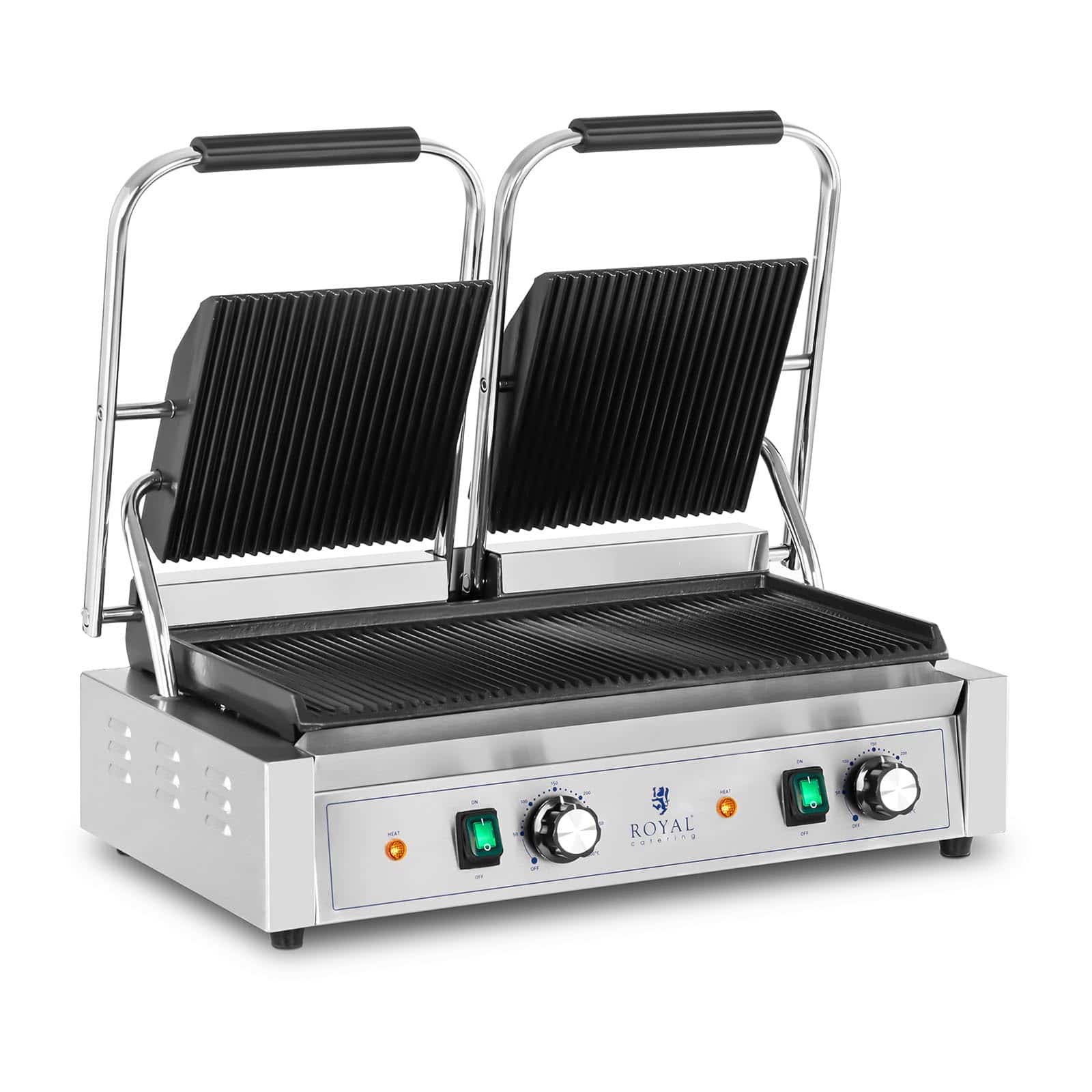 Podwójny grill kontaktowy ryflowany 3600W | RCPKG-3600-R