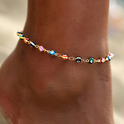 Kolorowa bransoletka na nogę C08