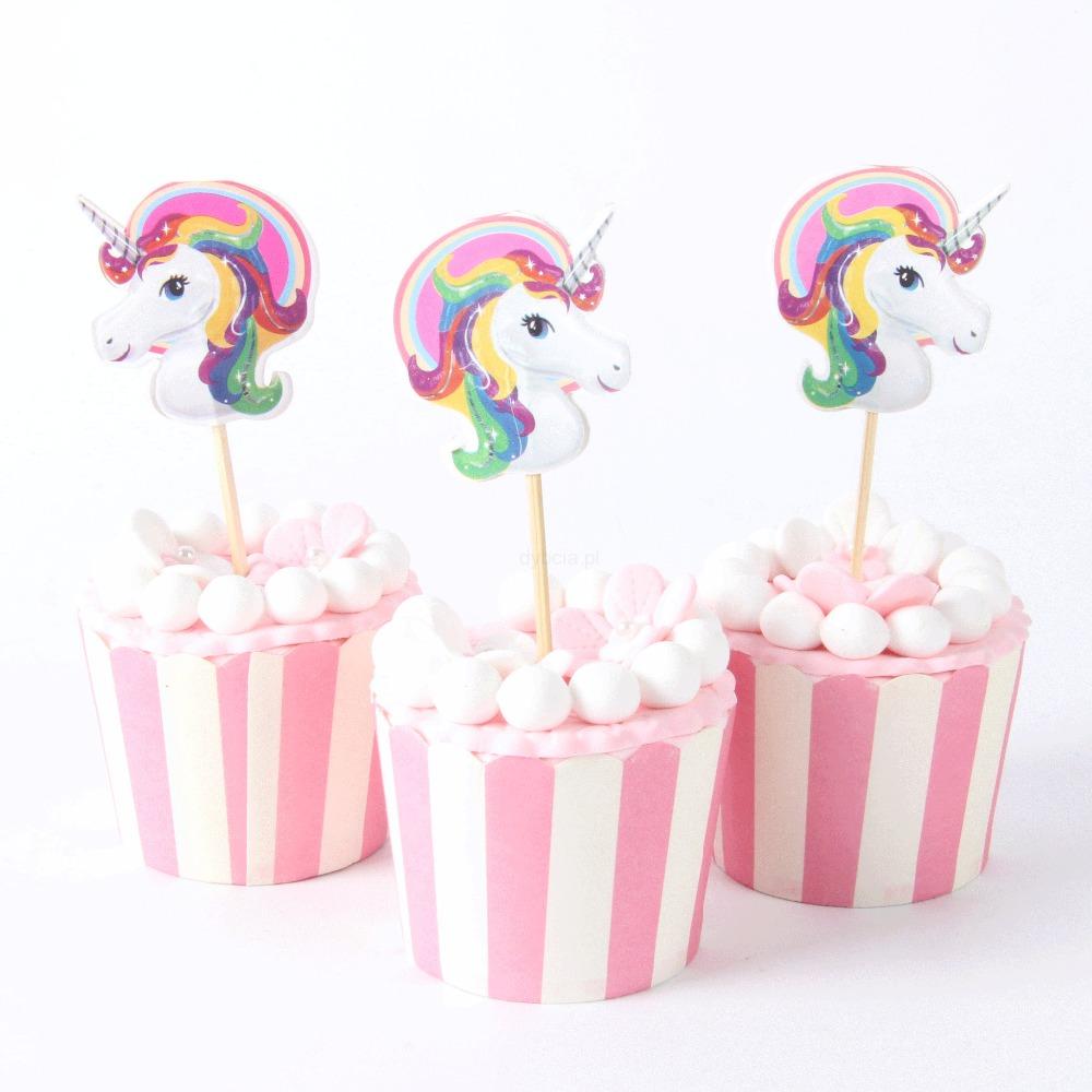 Pikery do babeczek 24szt. jednorożce