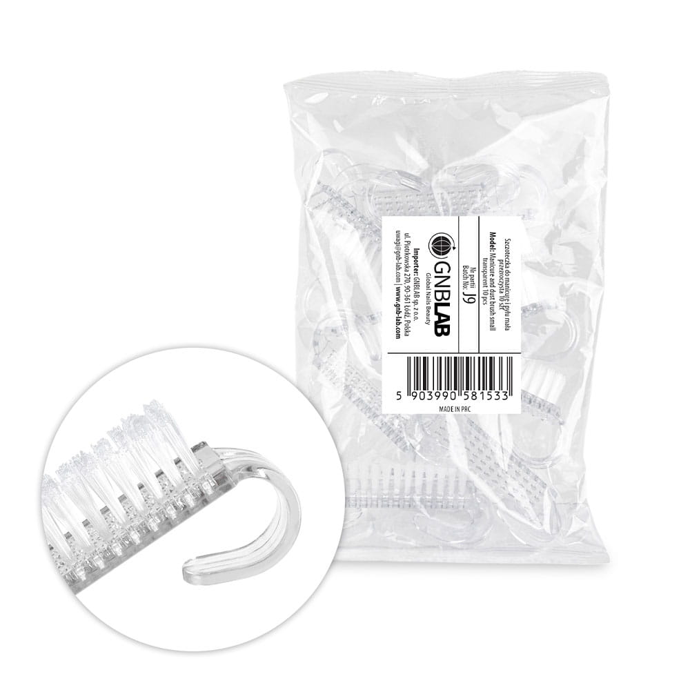 Szczoteczka do manicure i pyłu mała przezroczysta 10 sztuk