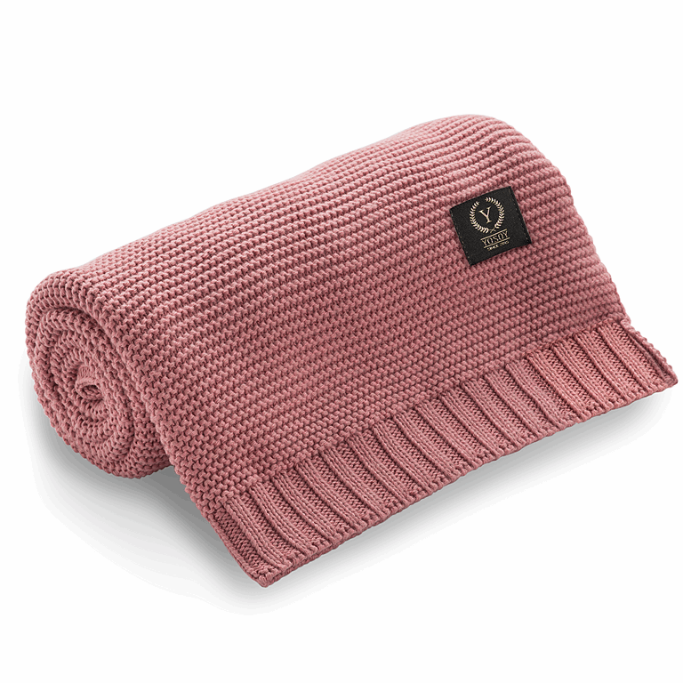 Yosoy Kocyk FRENCH bambus-bawełna - 100 x 80 cm-Ciemny Brudny Róż