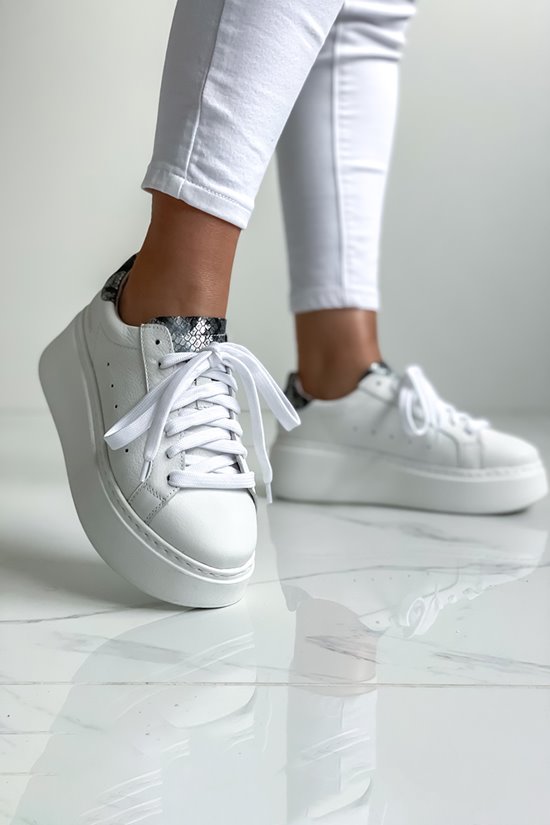 Sneakersy SN41 - 2 Biały / srebrny wąż