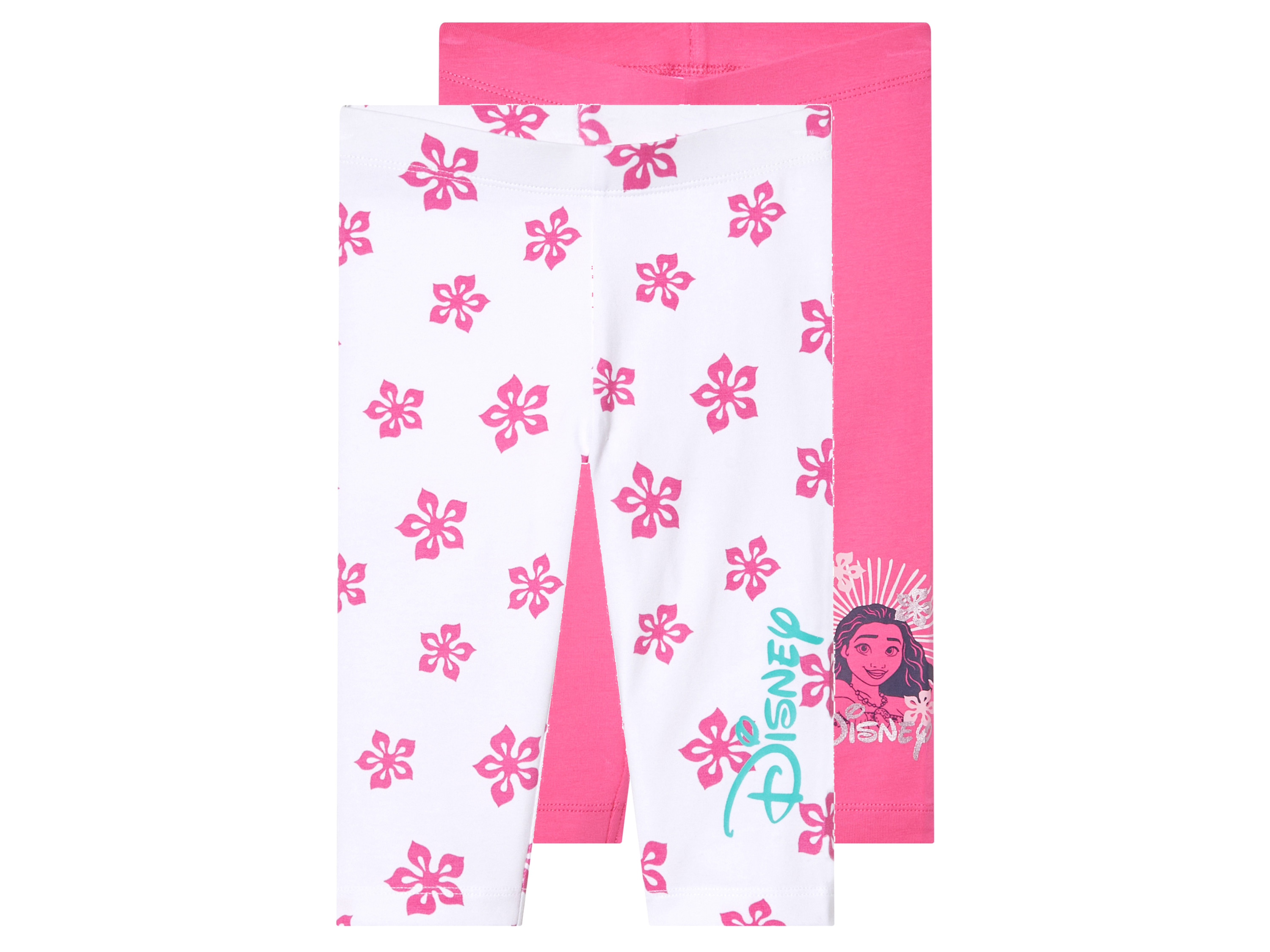 Leginsy dziecięce z bawełną, 2 pary Wzór Vaiana, 122/128