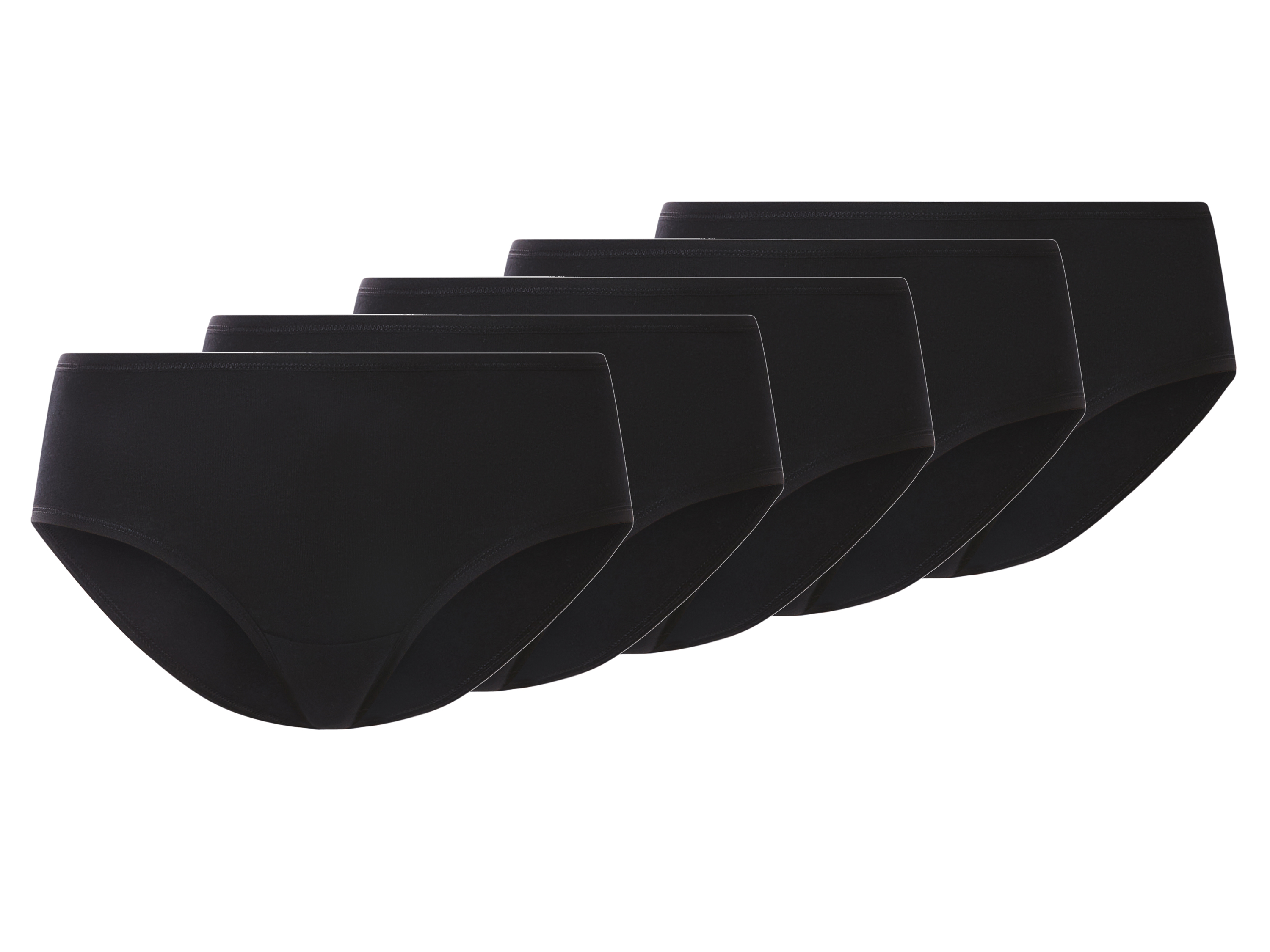 esmara Majtki hipstery damskie z bawełną, 5 par Czarny, M 40/42