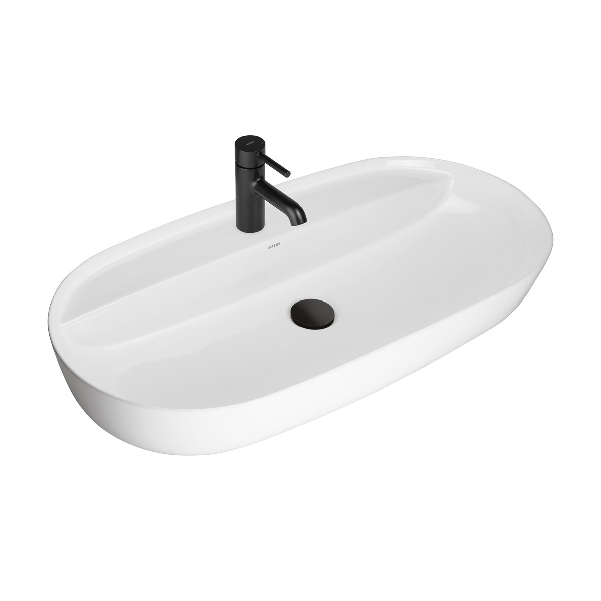 Darmowa Dostawa - Umywalka 80x40 cm owalna nablatowa biała Oltens Hamnes 41315000