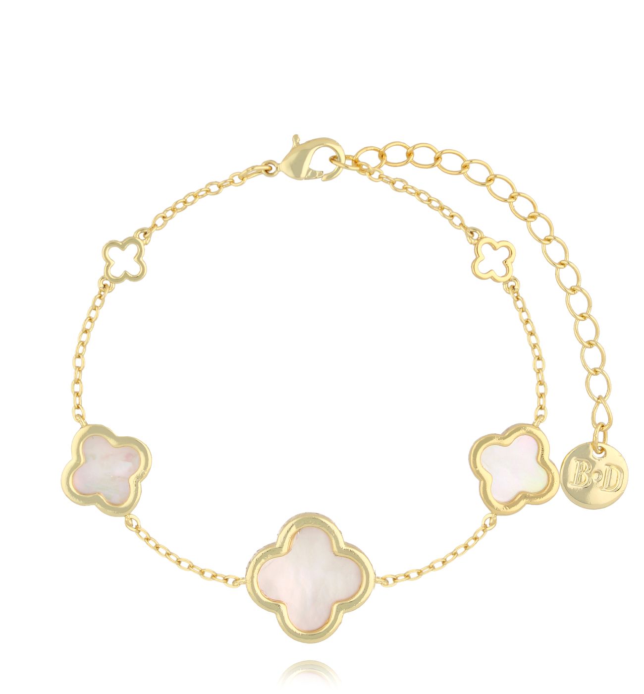 Bransoletka z perłowymi koniczynkami BSS0211