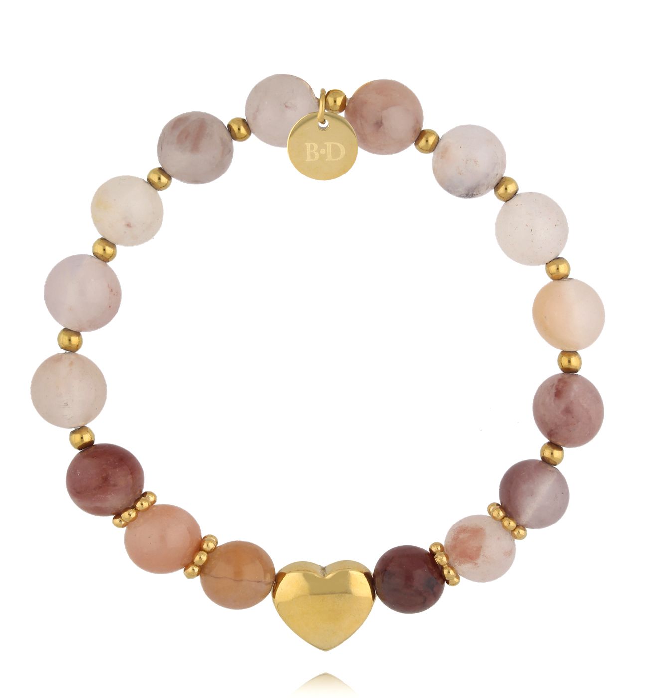 Bransoletka w odcieniach brązu z sercem BMMH4025