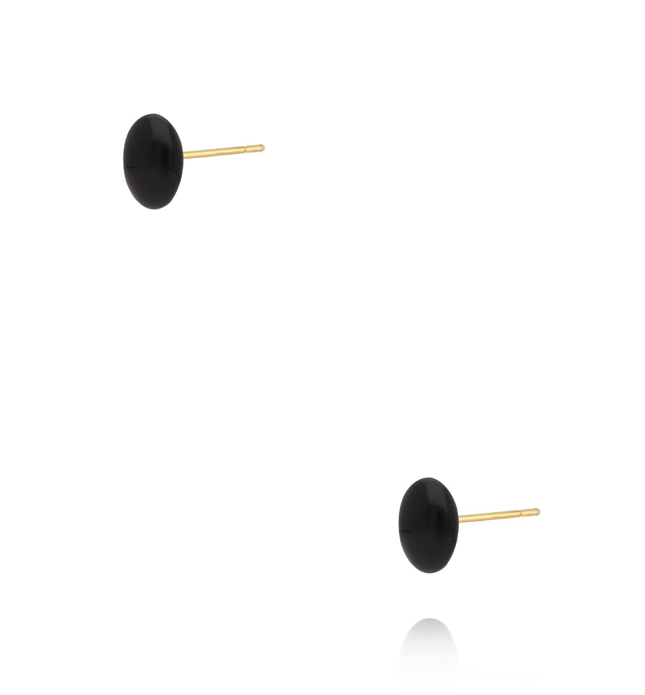 Kolczyki wkrętki z czarną emalią KSY0369 - By Dziubeka