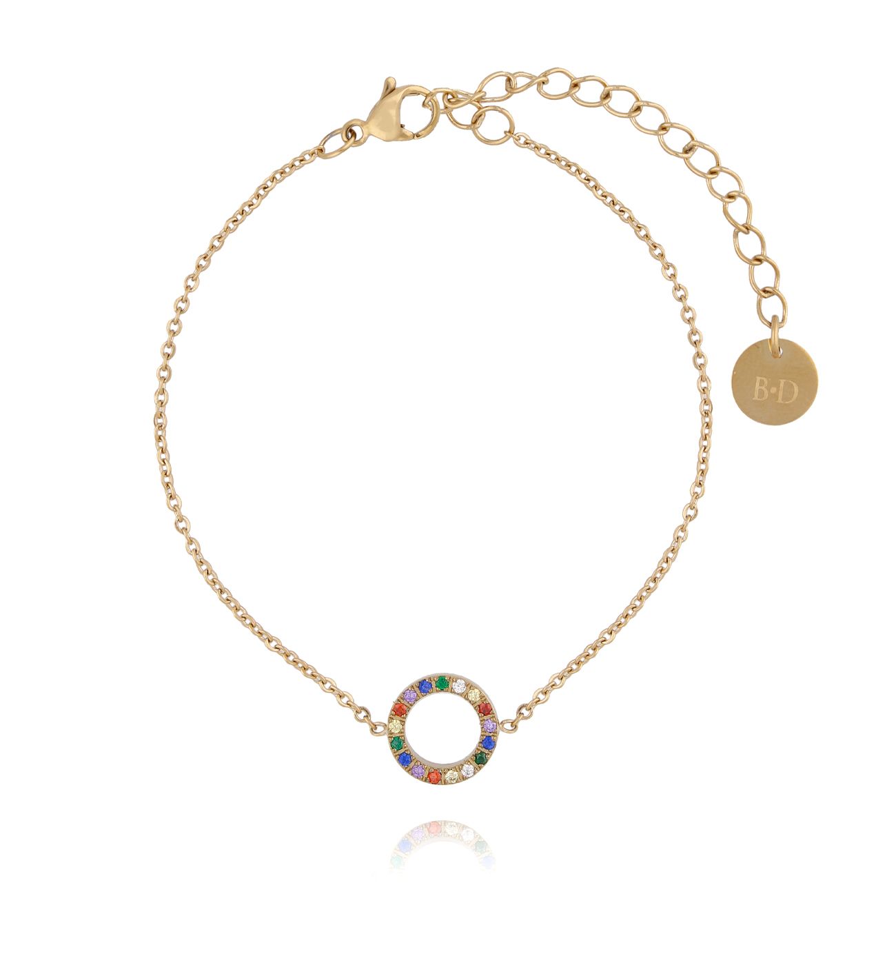 Bransoletka kolorowa z kółeczkiem Steel Rainbow BSA0042