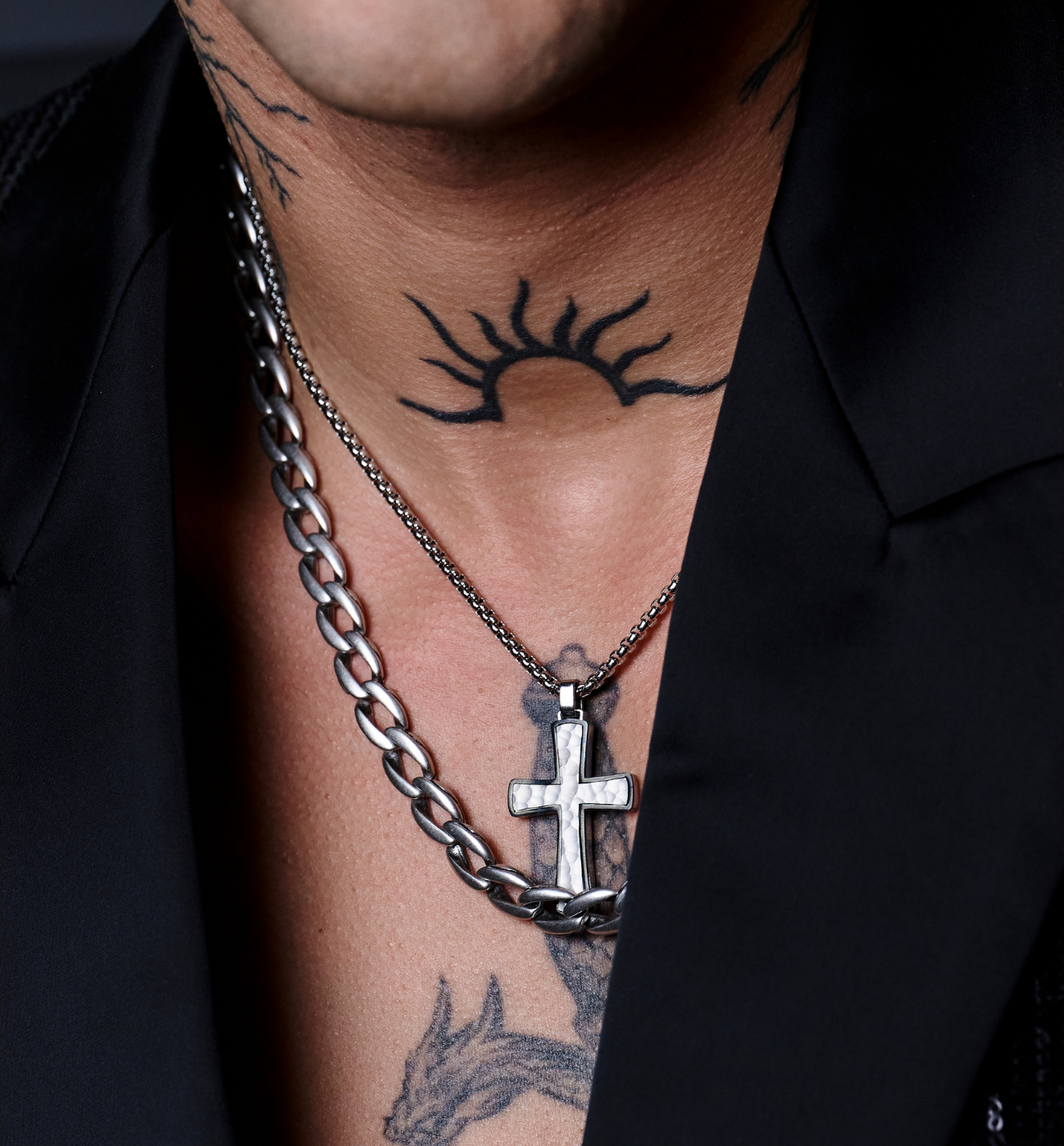 Naszyjnik łańcuch srebrny męski - By Dziubeka