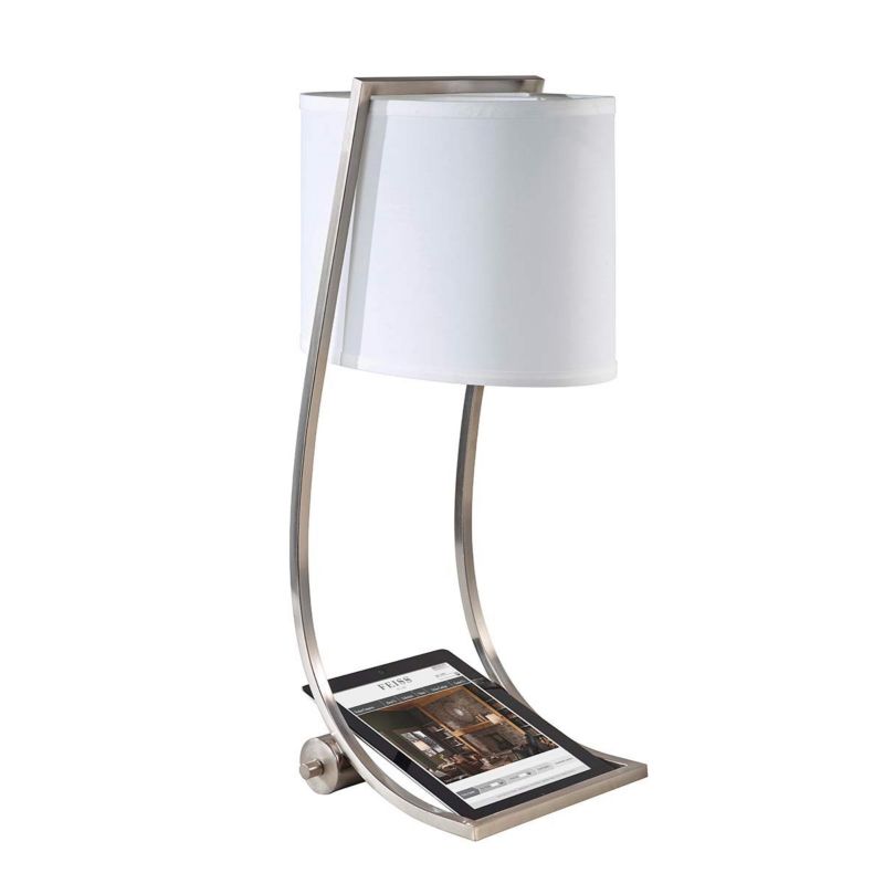 Lampa stołowa Feiss Lex srebrno-biała 1 x E27 x 60W IP20 wym: 62.2 x 21.9 x 35.6 cm metal - 1 szt.