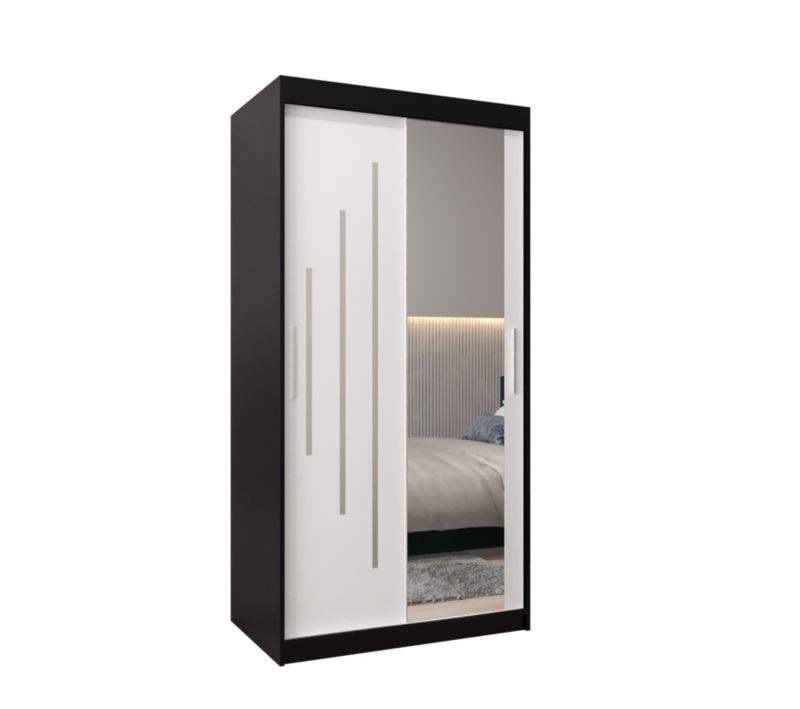 Szafa przesuwna Garderoba Abiks YORK 2 100 czarny/biały 1 szt.