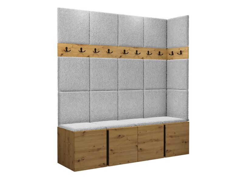 Garderoba MIRJAN 24 Orion II dąb artisan/czarny + szara bukla 1 kpl.