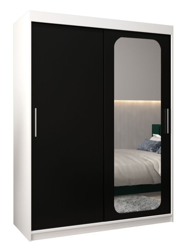 Szafa przesuwna Garderoba Abiks PROMO T2 150 biały/czarny 1 szt.