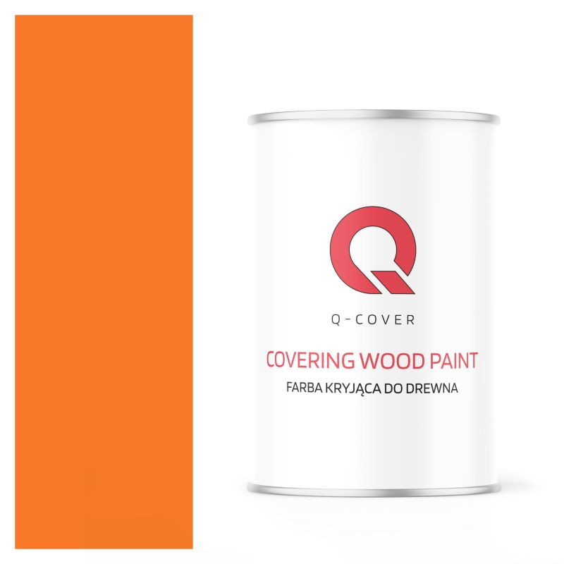 Farba Kryjąca do Drewna Q-Cover Pomarańczowy Pastelowy RAL2003 Wysoki Połysk 1L