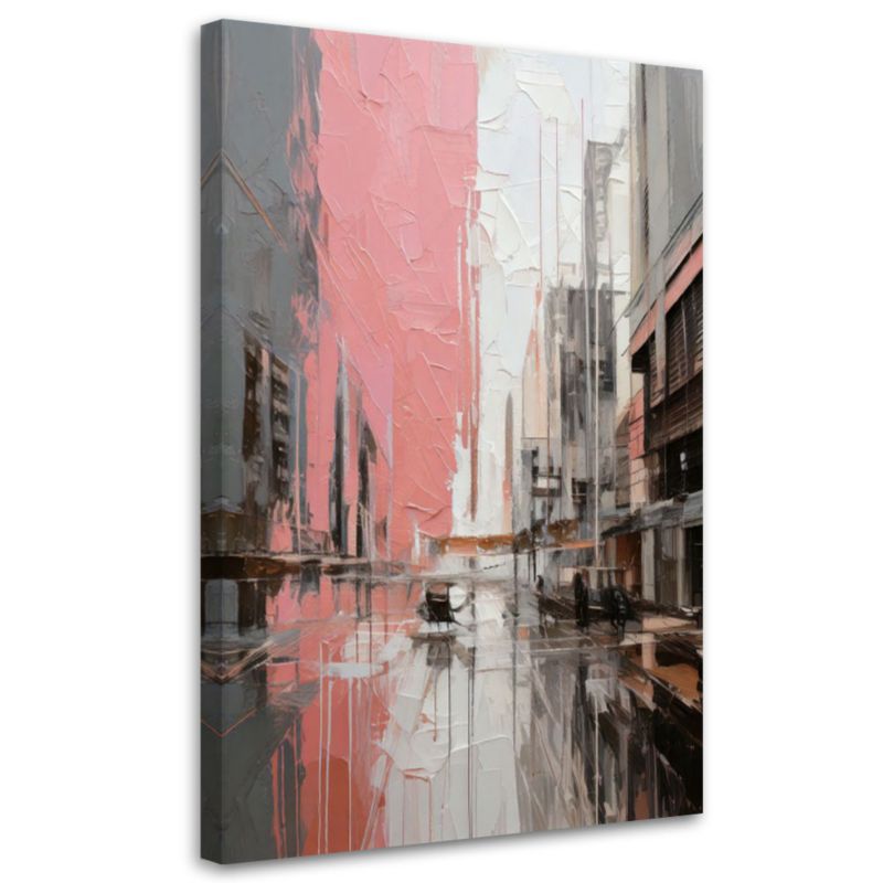 Obraz do sypialni Feeby Miasto Abstrakcja Bezowa Nowoczesna 60x90cm 1szt