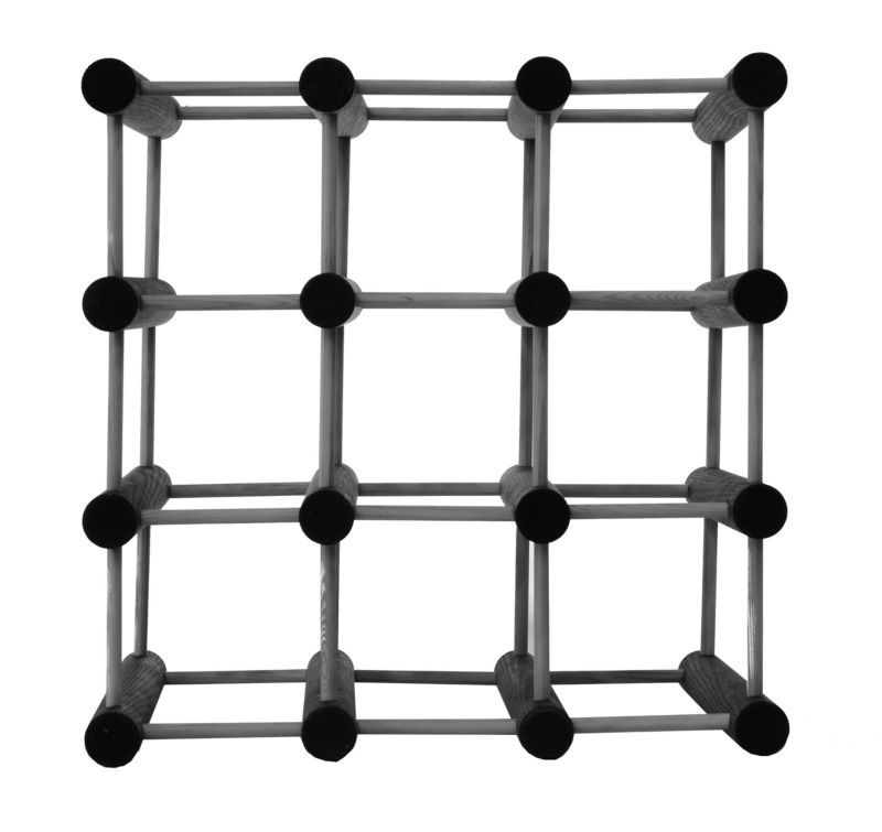 Stojak na wino MODO24 modułowy na 9 butelek sosnowy impregnowany szary 1 szt.
