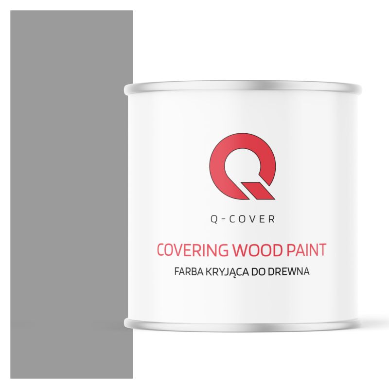 Farba Kryjąca do Drewna Q-Cover Szary Sygnałowy RAL7004 Półmat 2.5L