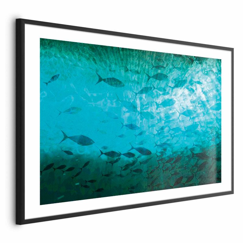 Plakat Artgeist Gromada ryb 60x40 cm z ramą czarną 1 szt