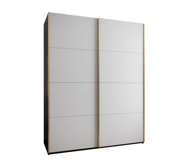 Szafa przesuwna Abiks LUX wysoka szer.200cm czarny/biały/złoty 1szt.