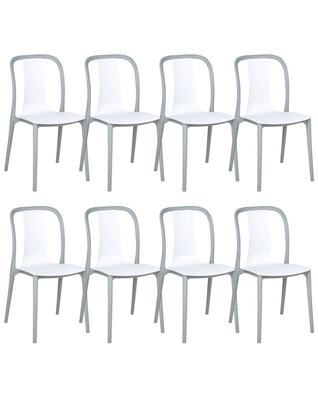 Zestaw 8 krzeseł ogrodowych Spezia Biały 1 kpl