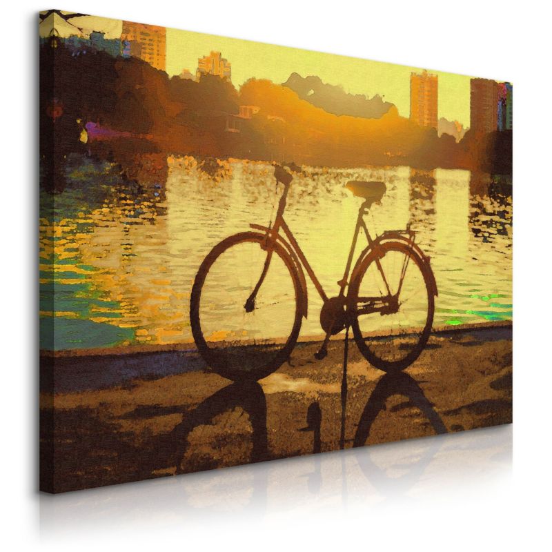 Obraz Muralo Rzeka Krajobraz Architektura Abstrakcja Retro 100x70 cm 1 szt.