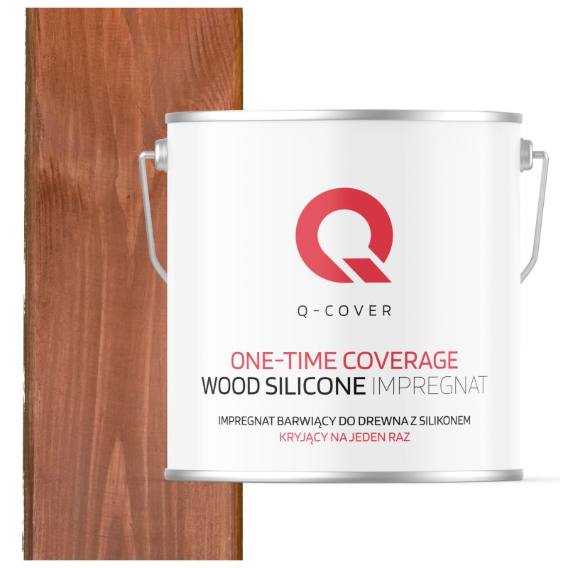 Impregnat Barwiący do Drewna z Silikonem Kryjący na Jeden Raz Q-Cover Orzech 5L