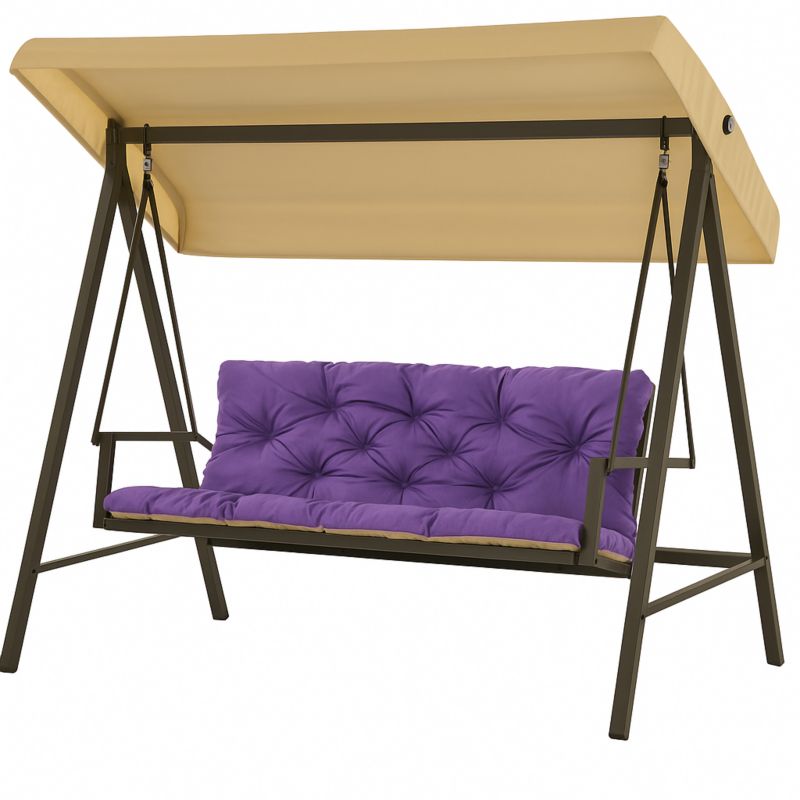 Poduszka Ogrodowa na Huśtawkę 3-os, Setgarden, 150x50x50cm, Fioletowa Poduszka na ławkę z troczkami,Svinge 1szt