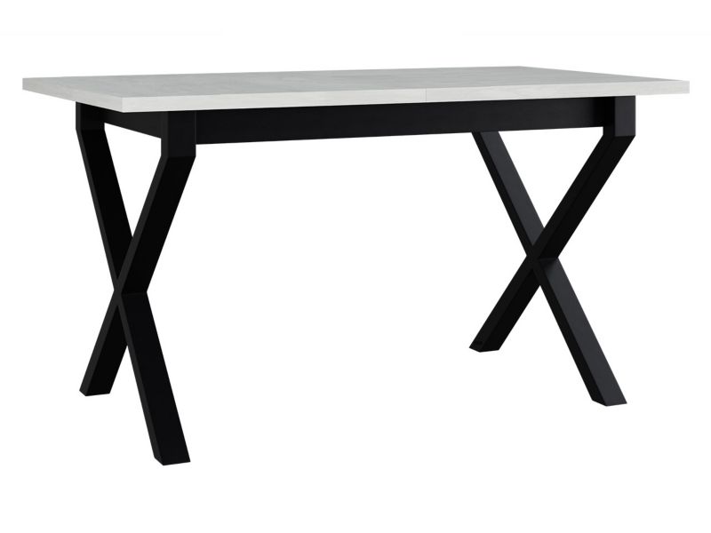 Stół rozkładany MIRJAN 24 Ikon I 80x140/180 biały + czarny metal 1 szt.