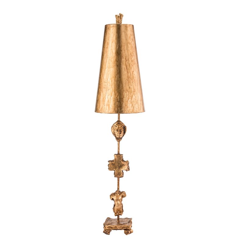 Lampa stołowa Flambeau Fragment postarzane złoto 1 x E27 x 60W IP20 wym: 97.7 x 21.6 x 21.6 cm żywica - 1 szt.