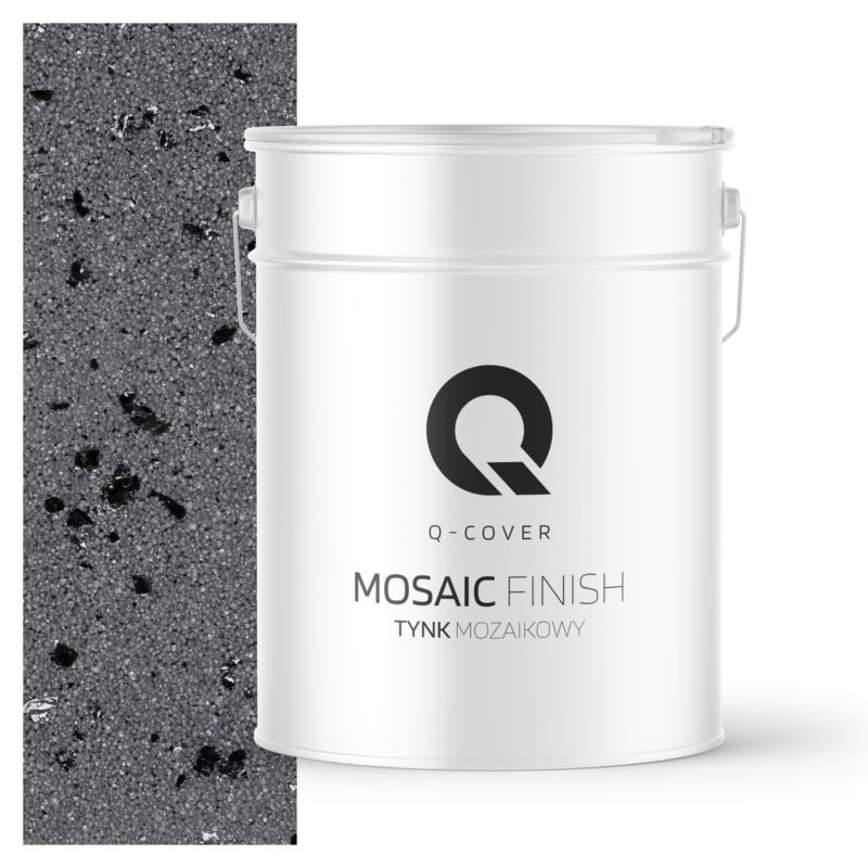 Tynk Mozaikowy Q-Cover Szary ciemny z czarną miką M06 12.5KG