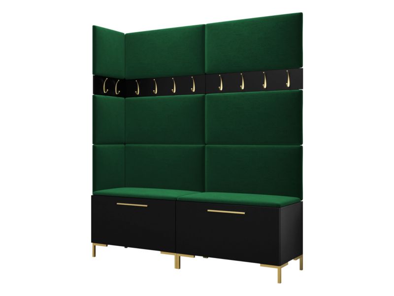 Garderoba MIRJAN 24 Zilion V czarny + zielony 1 kpl.