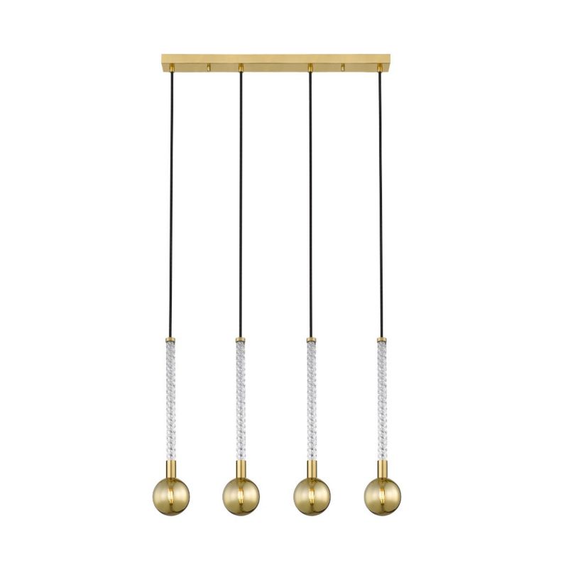 Lampa wisząca Zuma Line Mida mosiądz szczotkowana-szkło złote wym: 176 x 71 x 11 cm 4xG9 x 6W 1 szt.