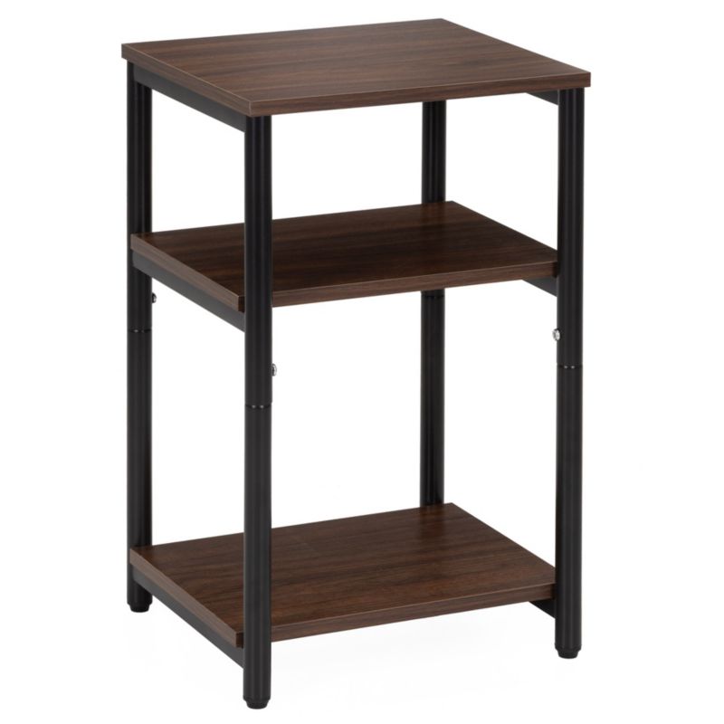 Szafka nocna, regał z trzema półkami Springos mebel do sypialni 59 cm ciemnobrązowy 1 szt.