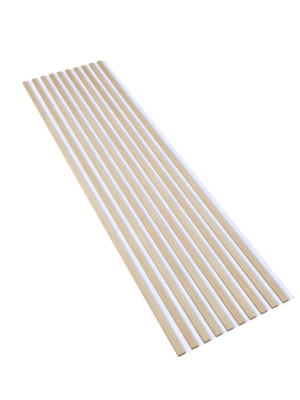 Lamele na Białej Płycie Ścienne SunWood 275x58cm Panel Dekoracyjny Riva 1 szt.