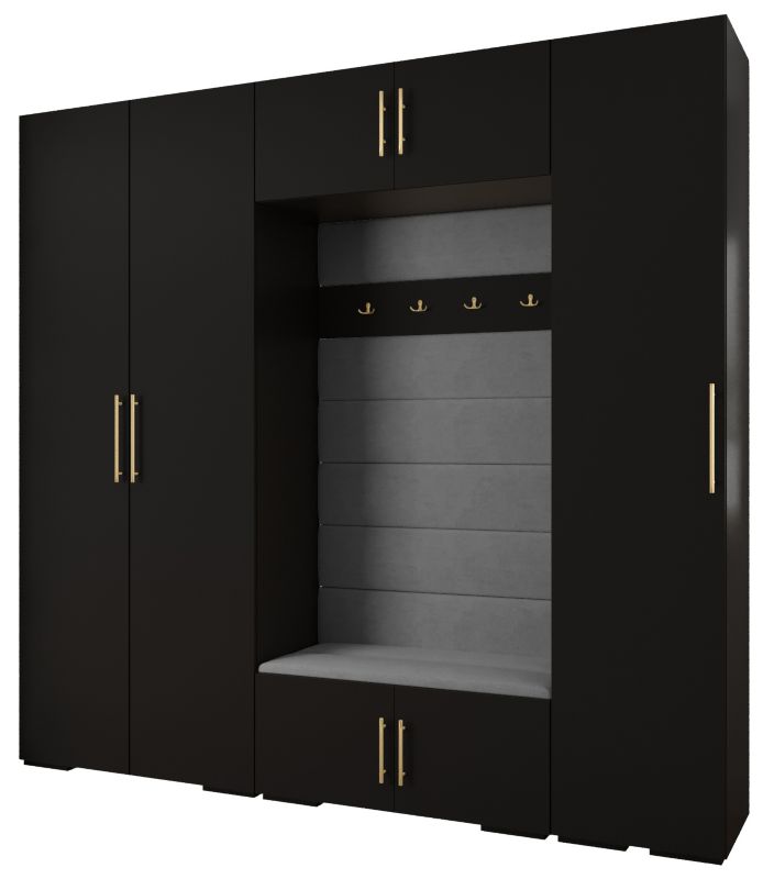 Garderoba do przedpokoju Abiks INOVA 3 Z8 czarny+złoty+manila16 1 szt.