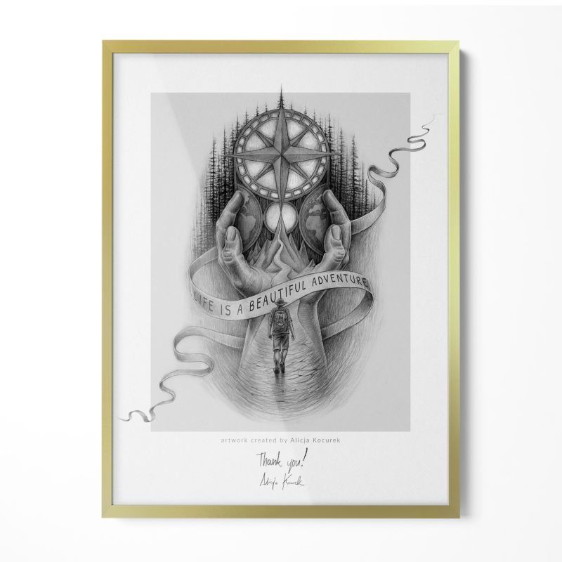 Ramka Do Powieszenia W Pionie I Poziomie Tulup 60x80 cm Złota 1 szt.