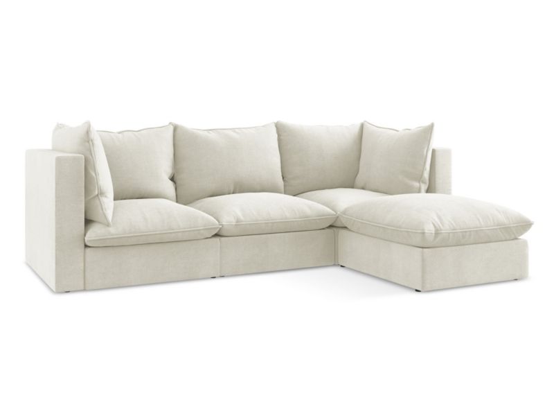 Narożnik prawostronny LaMiaSofa RAVENNA z tkaniny strukturalnej 255x165 cm beżowy 1 szt.