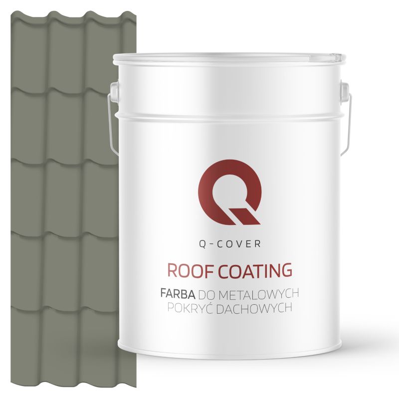Farba do Metalowych Pokryć Dachowych Q-Cover Cementowy szary RAL7033 Wysoki Połysk 10L