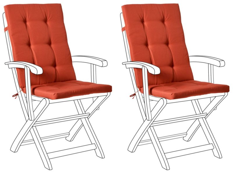 Zestaw 2 poduszek siedziskowych/oparciowych Maui premium Czerwony 1 par.