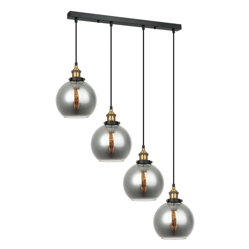 Lampa sufitowa wisząca Italux Cardena 1950 czarno-złota industrialna 4xE27 x 40W 1 szt.