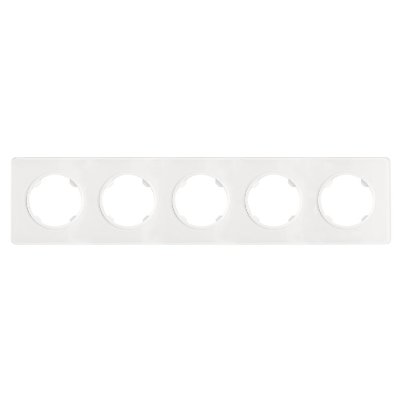 Ramka pięciokrotna DPM Solid Oval szklana biała