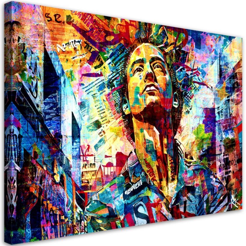 Obraz do salonu pokoju nowoczesny Feeby Mężczyzna Kolorowa Abstrakcja 90x60cm 1szt