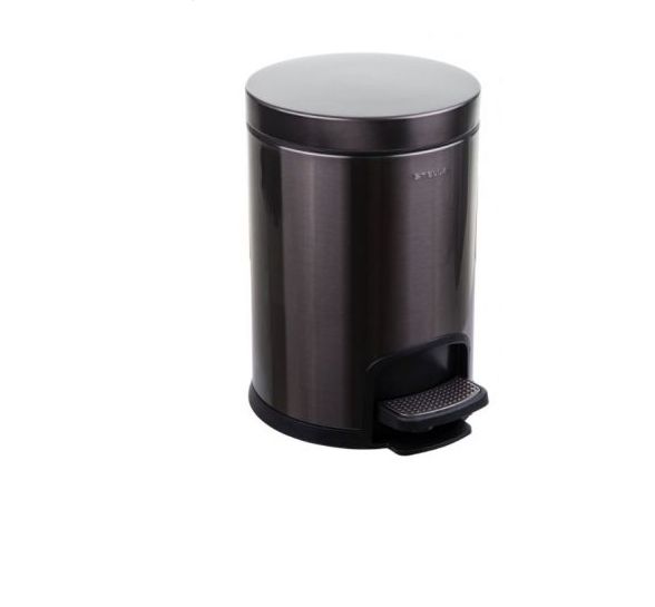 Kosz na śmieci 5L Stella pedałowy, system cichego domyku, stal nierdzewna, grafit metalik, 1 szt.